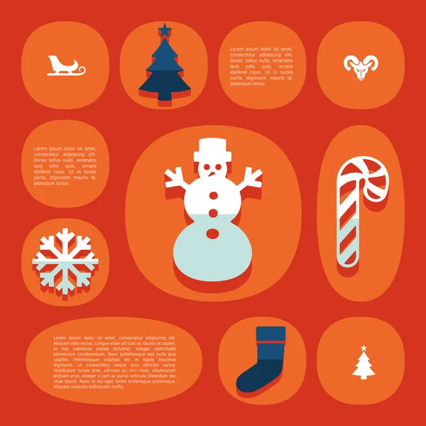 Infographie plate de Noël — Image vectorielle