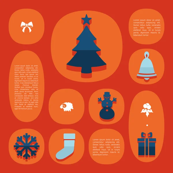 Kerstmis platte infographic — Stockvector