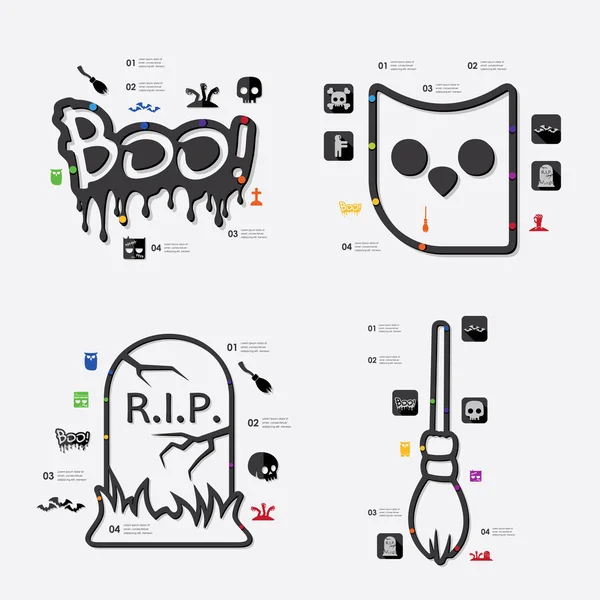 Halloween infographic with icons — Stock Vector