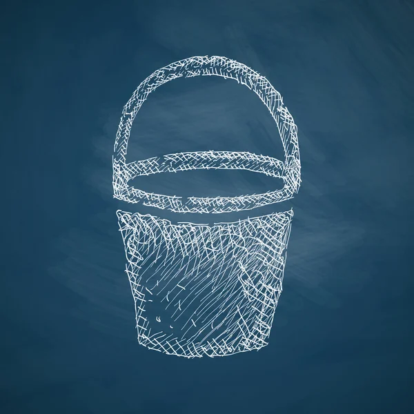 Bucket icon on chalkboard — Stock Vector