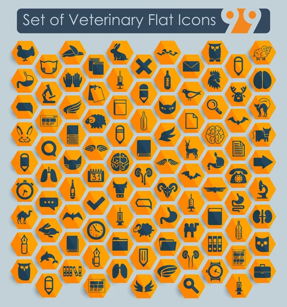 Set de icoane veterinare — Vector de stoc