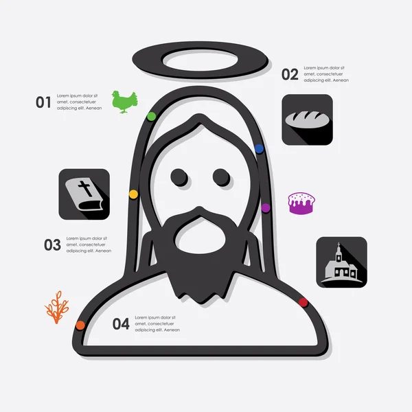 Infographie de Pâques avec icônes — Image vectorielle