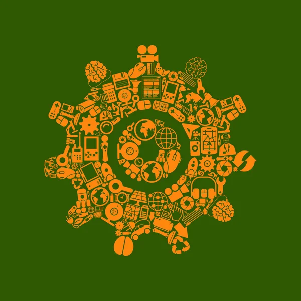 Cogwheel shaped icon — Stock Vector