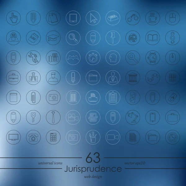 Ensemble d'icônes de jurisprudence — Image vectorielle