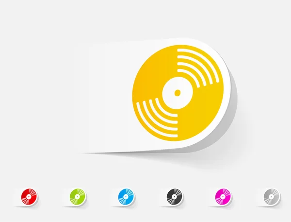 Iconos de grabación de vinilo — Vector de stock