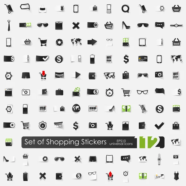 Set of shopping stickers — Stock Vector