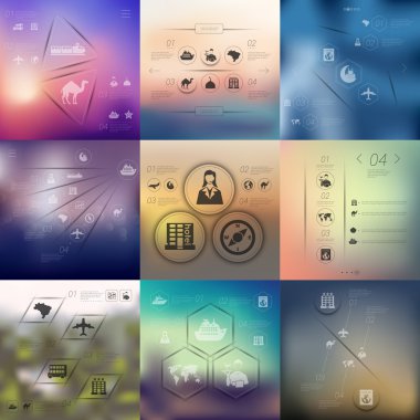 Turizm Infographic simgeleri ile