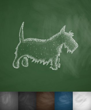 Scottish terrier icon. Hand drawn vector illustration. Chalkboard Design clipart svg vector 