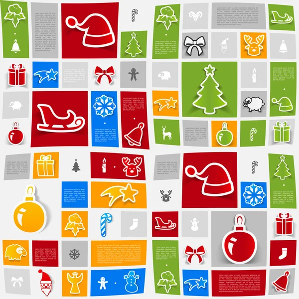 Christmas sticker infographic — Stock Vector