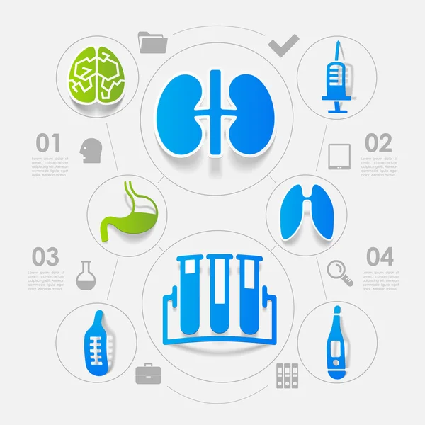 Infográfico da etiqueta da medicina — Vetor de Stock