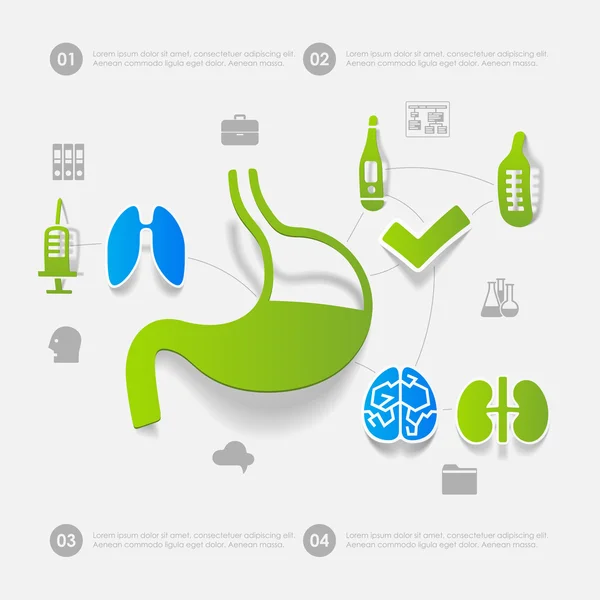 Geneeskunde sticker infographic — Stockvector