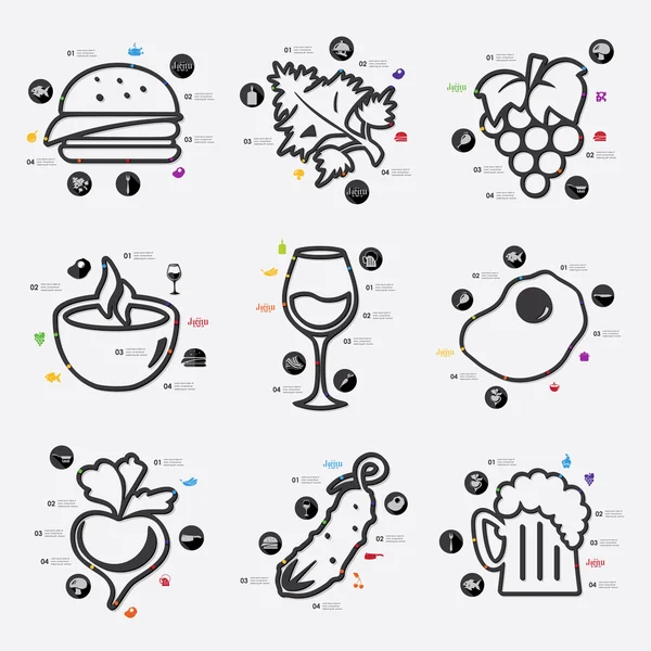 Restaurant infographic with icons — Stock Vector