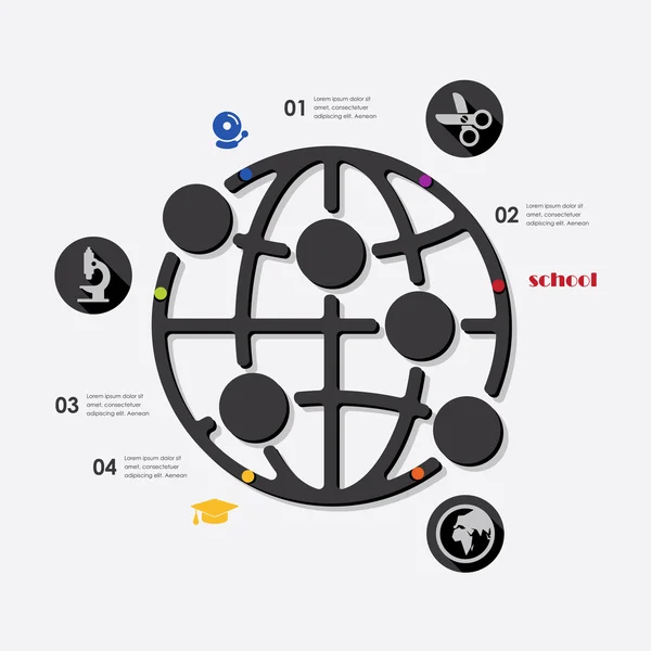 Infográfico de educação com ícones — Vetor de Stock