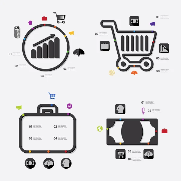 Infografica aziendale con icone — Vettoriale Stock