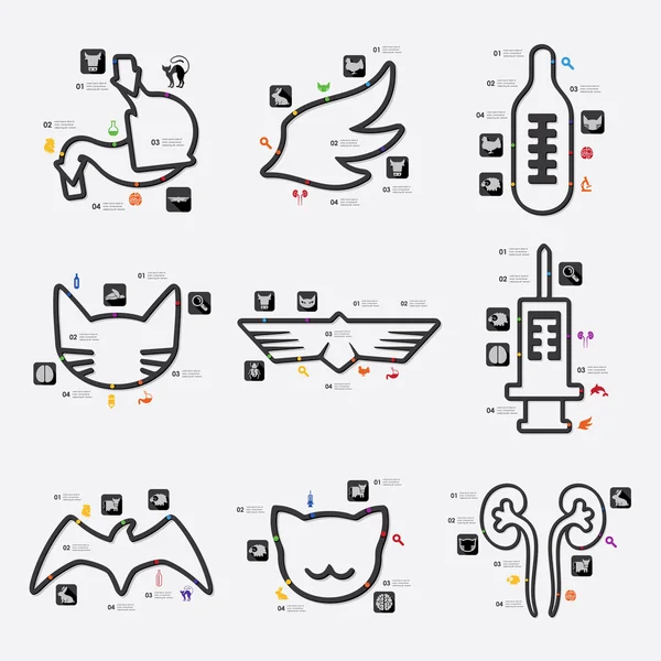Tierärztliche Infografik mit Symbolen — Stockvektor