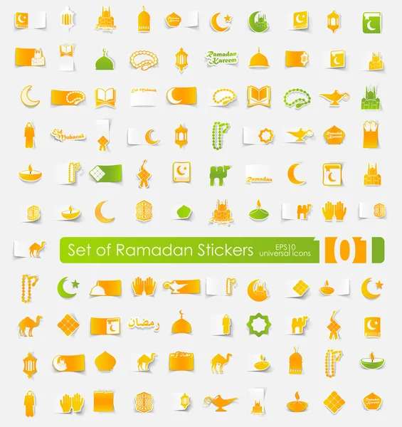 Set van ramadan stickers — Stockvector