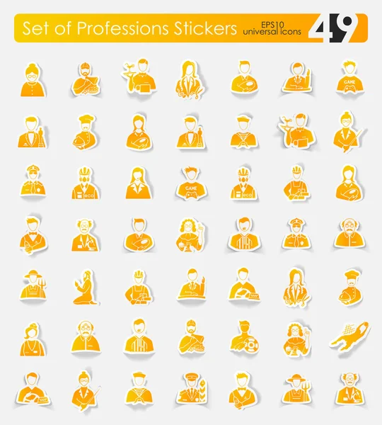 Jeu d'autocollants professions — Image vectorielle