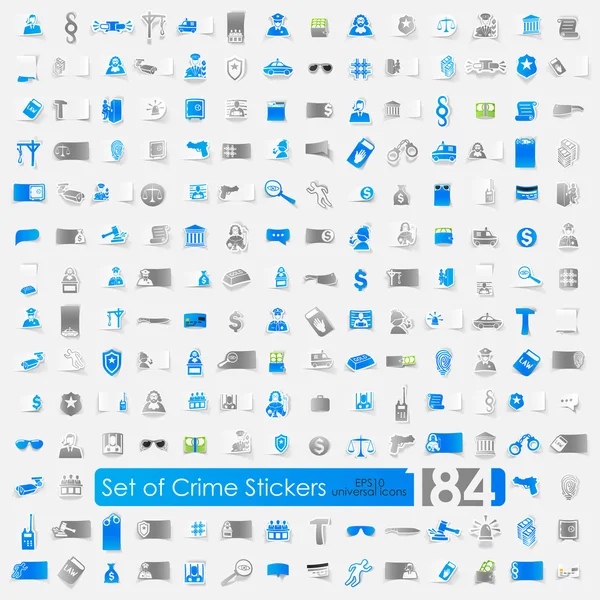 Set of crime stickers — Stock Vector