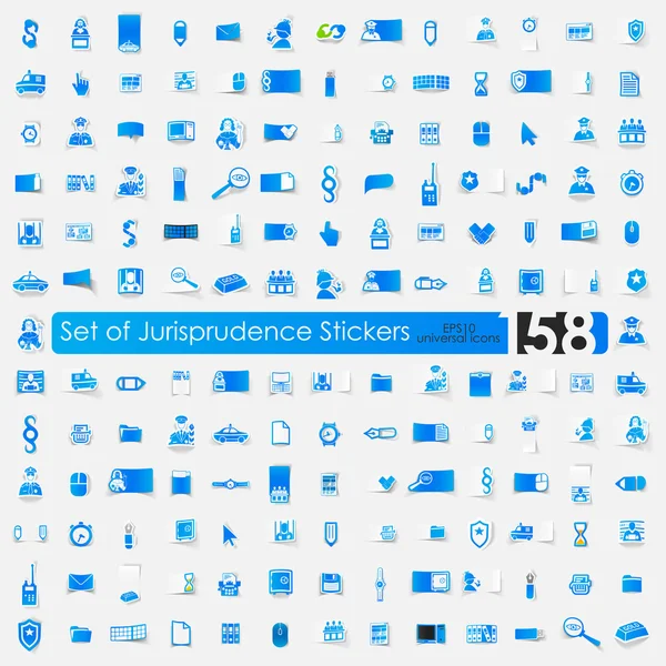 Set van jurisprudentie stickers — Stockvector