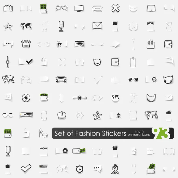 Set de pegatinas de moda — Vector de stock