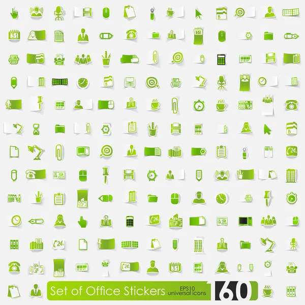 Set van office stickers — Stockvector