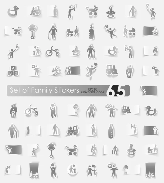 Aantal familie stickers — Stockvector