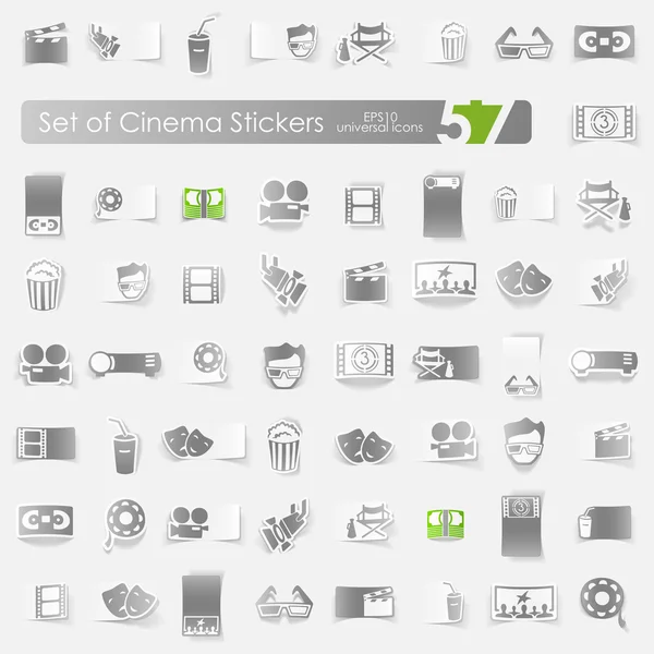 Set of cinema stickers — Stock Vector