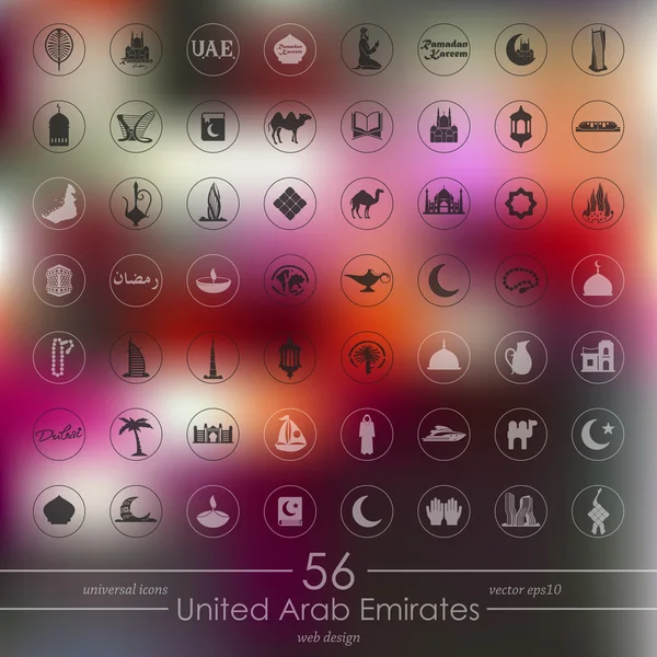 Conjunto de iconos de Emiratos Árabes Unidos — Vector de stock