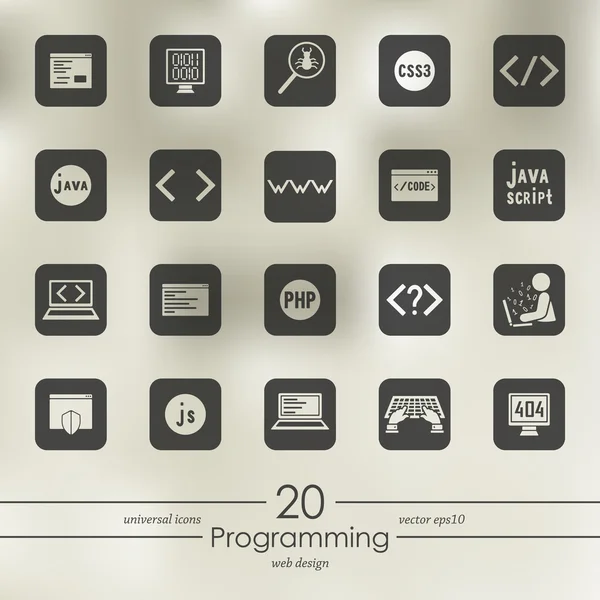 Set of programming icons — Stock Vector