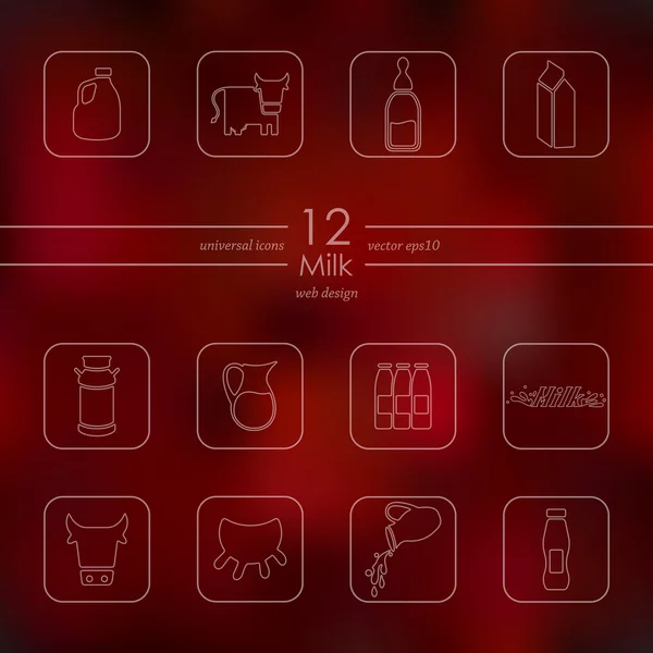 Conjunto de iconos de la leche — Archivo Imágenes Vectoriales