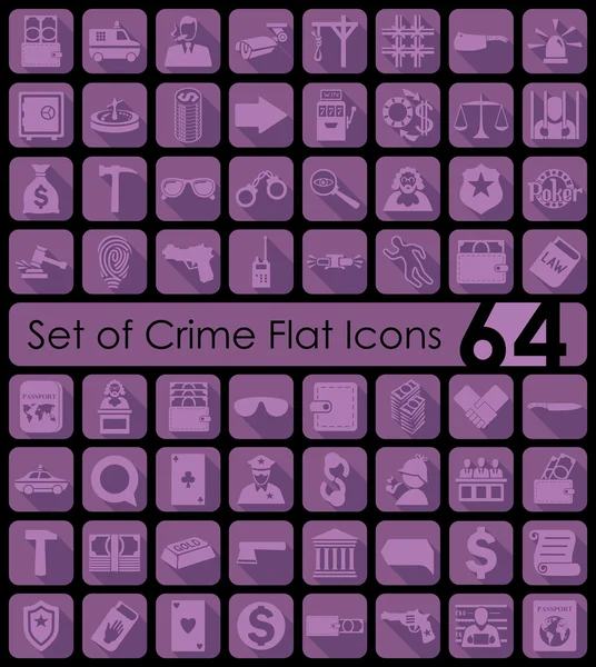 Set of crime icons — Stock Vector