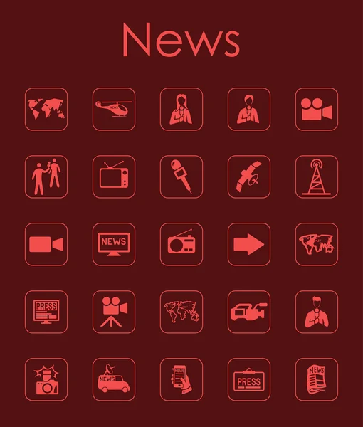 Conjunto de iconos simples noticias — Vector de stock