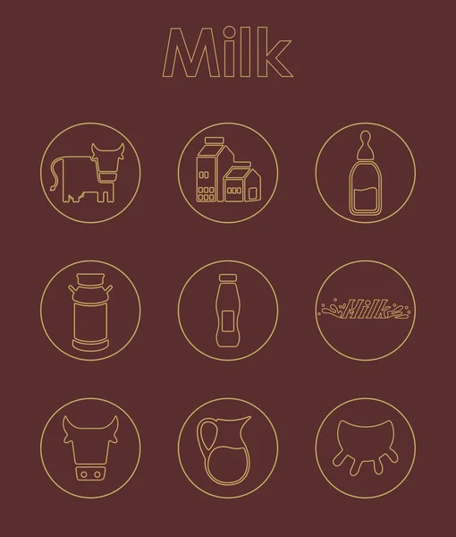 ミルクのシンプルなアイコンのセット — ストックベクタ