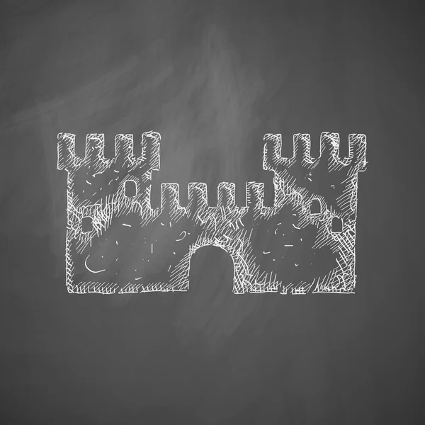 Icona della fortezza sulla lavagna — Vettoriale Stock