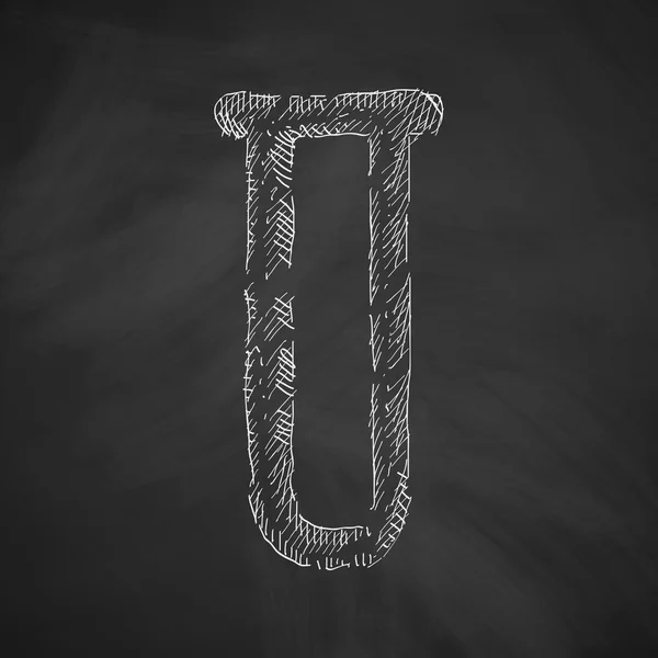 Tube icon on chalkboard — Stock Vector