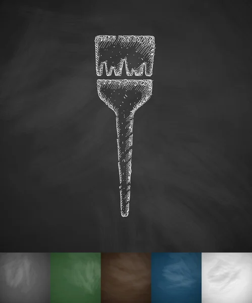 Kara tahta fırça simgesini — Stok Vektör