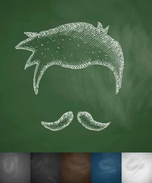 Coiffure et icône moustache — Image vectorielle