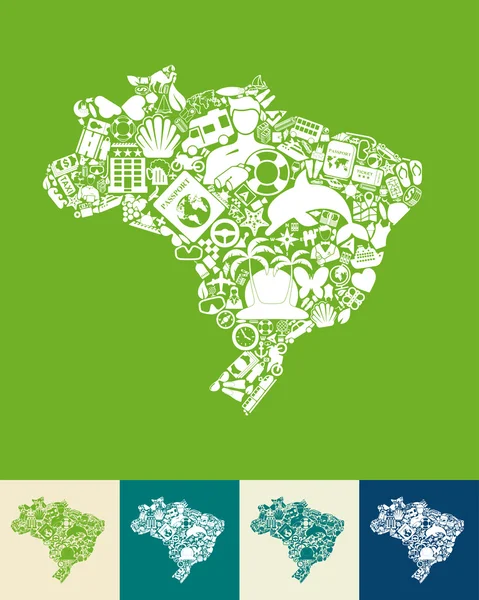 Brazílie, ve tvaru ikony — Stockový vektor