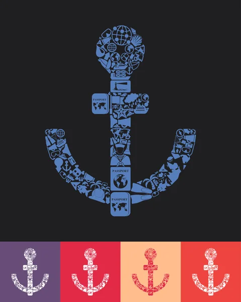 Anchor shaped icon — Stock Vector