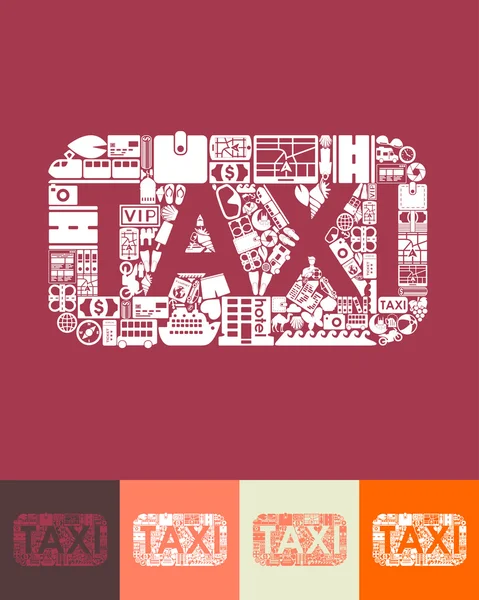 Taxi shaped icon — Stock Vector