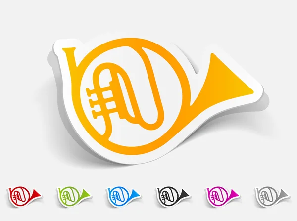 French horn icon — Stock Vector