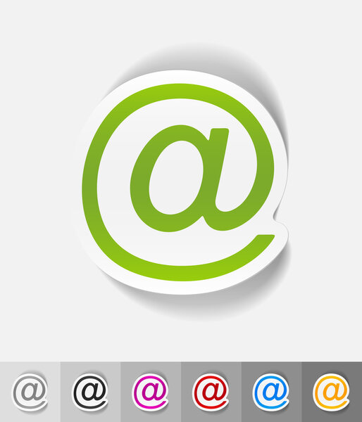 Элемент реалистичного дизайна, электронная почта
