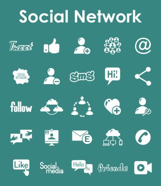 Sosyal ağ basit simgeler kümesi