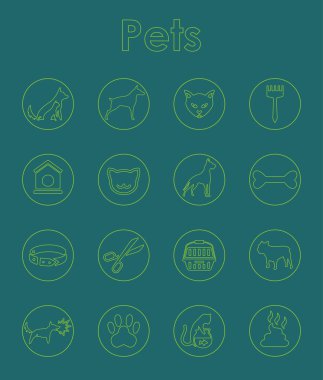 Evcil hayvan basit simgeler kümesi