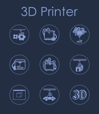 Üç d Yazıcı basit simgeler