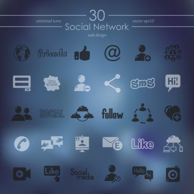 bir dizi sosyal ağ simgesi