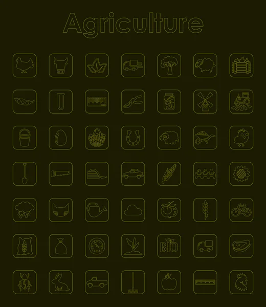Set of agriculture simple icons — Stock Vector