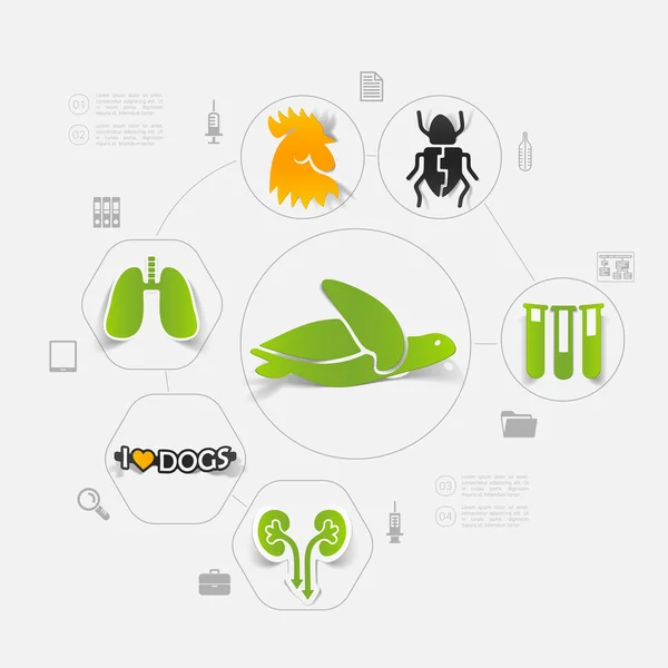 Tierärztliche Aufkleber-Infografik — Stockvektor
