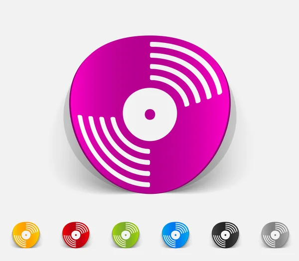 Vinyl record icons — Stock Vector