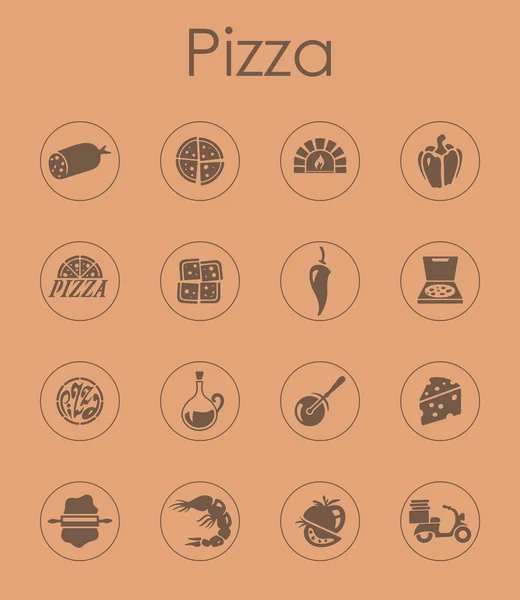 Set of pizza simple icons — Stock Vector